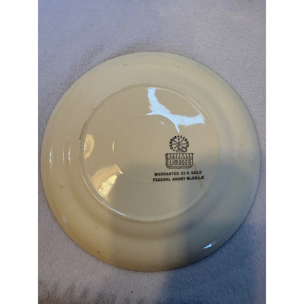 Limoges-American Federal aqua green with 22 karat gold accents era 1940s – 1950s